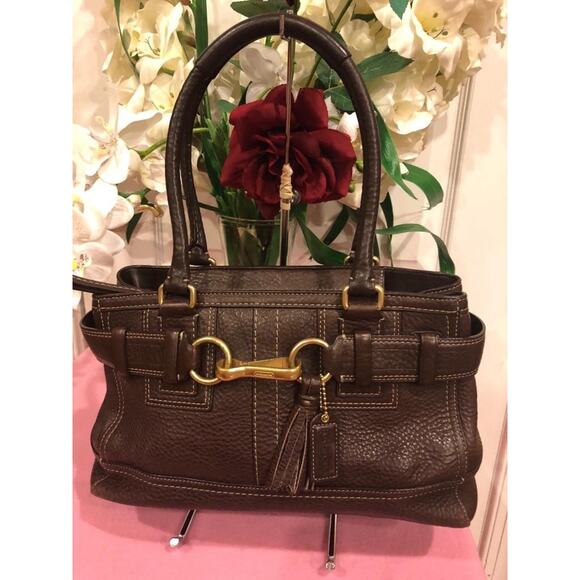 OACH 10212 "HAMPTON" BROWN LEATHER SATCHEL PURSE BAG HANDBAG (150 - Picture 1 of 11